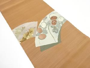 地紙に万寿菊・楓模様織り出し 袋帯